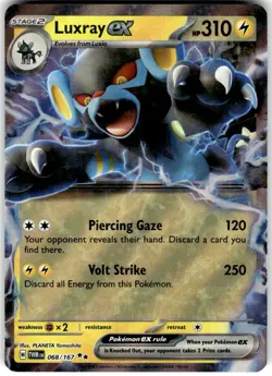 Luxray ex Holo 068/167 TWM SV06: Twilight Masquerade Pokemon Card NM - Image 1