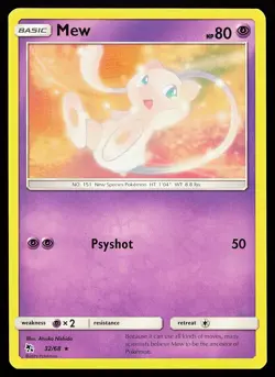 Mew 32/68 Regular Rare Hidden Fates Pokemon Card - Image 1