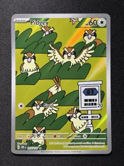 Pokemon TCG Pidgey Illustration Rare Card 207/197 Sv03: Obsidian Flames - Image 1