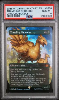 PSA 10 2025 MTG FINAL FANTASY 0568 TRAVELING CHOCOBO TRACK FOIL - Image 1