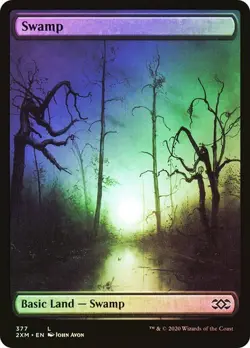 Swamp #377 Foil Full Art Double Masters NM MTG - Image 1