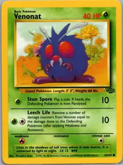 Pokemon TCG - Venonat Common Jungle 63/64 NM - Image 1