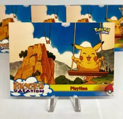 Pokemon TCG Playtime Pokemon Topps Pikachu's Vacation 57 Blue Logo - Image 1