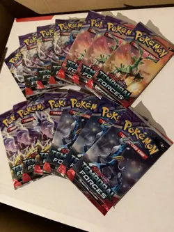 Pokemon TCG Scarlet & Violet Temporal Forces Booster Packs Lot of 13 - Image 1