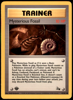 Mysterious Fossil 1st Edition 62/62 FO Fossil Pokemon TCG HP - Image 1