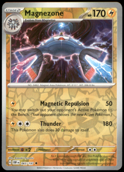 Magnezone Reverse Holo 065/197 OBF SV03: Obsidian Flames Pokemon TCG LP - Image 1