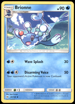 Brionne 40/149 SM01 SM Base Set Pokemon TCG Regular MP - Image 1