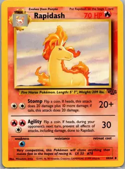 Pokemon TCG - Rapidash Uncommon Jungle 44/64 NM - Image 1