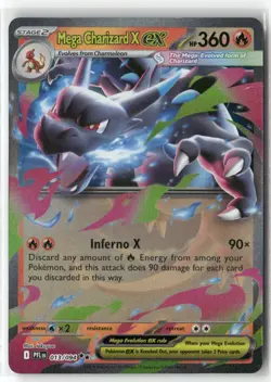 Mega Charizard X ex 013/094 Double Rare Phantasmal Flames Pokemon Near Mint - Image 1