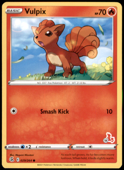 Vulpix - (#13 Cinderace Stamped) 029/264 Battle Academy 2022 Promo MP Pokemon TC - Image 1