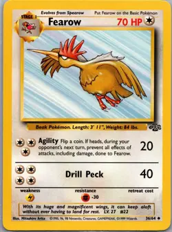 Pokemon TCG - Fearow Uncommon Jungle 36/64 NM - Image 1