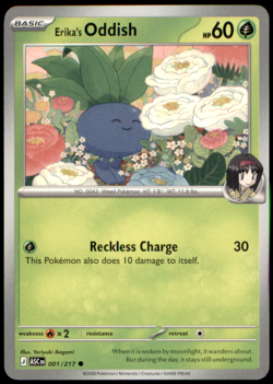 Erika's Oddish 001/217 ME: Ascended Heroes NM Pokemon TCG - Image 1