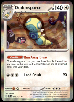 Dudunsparce 129/162 SV05: Temporal Forces Rare Holo NM Pokemon TCG - Image 1