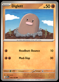 Diglett 050/165 SV: Scarlet & Violet 151 NM Pokemon TCG - Image 1