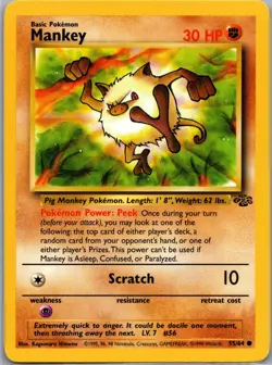 Pokemon TCG - Mankey Common Jungle 55/64 NM - Image 1