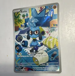 The Pokemon Company Riolu 215/198 SV01 Illustration Rare Full Art Holo 70 HP - Image 1