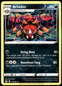 Ariados 113/196 SWSH11: Lost Origin Rare Regular MP Pokemon TCG - Image 1