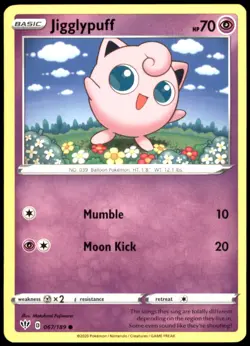 Jigglypuff 067/189 SWSH03: Darkness Ablaze Common Regular NM Pokemon TCG - Image 1