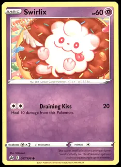 Swirlix 067/198 SWSH06: Chilling Reign Common Regular NM Pokemon TCG - Image 1