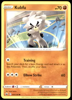 Kubfu 093/198 SWSH06: Chilling Reign Common Regular NM Pokemon TCG - Image 1