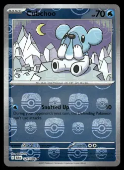 Cubchoo (Master Ball Pattern) 025/086 Holo Common Black Bolt Pokemon Near Mint - Image 1