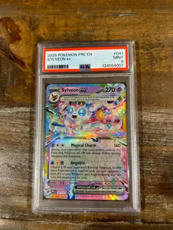 POKEMON 2025 Prismatic Evolutions SYLVEON Ex #041 PSA 9 Mint RARE - Image 1