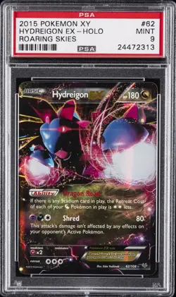 2015 POKEMON XY ROARING SKIES #62 HYDREIGON EX PSA 9 - Image 1