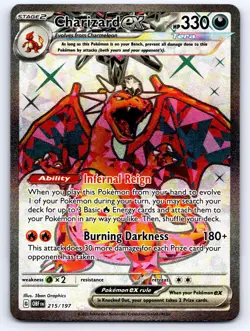 Charizard ex 215/197 Ultra Rare Obsidian Flames Pokemon Near Mint - Image 1