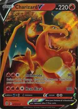 Charizard V 017/172 Holo V Rare Brilliant Stars Pokemon Holo Near Mint - Image 1