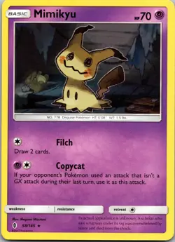 Mimikyu 58/145 Holo Holo Rare Guardians Rising Pokemon Near Mint - Image 1