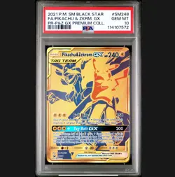 PSA 10 GEM MINT Pikachu & Zekrom GX SM248 Black Star Promo Holo Pokemon TCG - Image 1