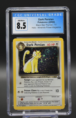 CGC 8.5 Pokemon Black Star Promo Nintendo Holo Dark Persian 17 Swirl PSA BGS - Image 1