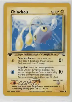 Chinchou 1st Ed. Pokemon Neo Revelation #42 2001 - Image 1
