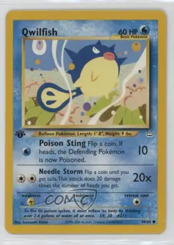Qwilfish 1st Ed. Pokemon Neo Revelation #49 2001 - Image 1
