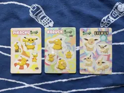 Set 3 Pikachu Eevee Pokemon Sealdass Sticker Fancy Graffiti Nintendo Japanese - Image 2