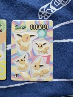 Set 3 Pikachu Eevee Pokemon Sealdass Sticker Fancy Graffiti Nintendo Japanese - Image 5