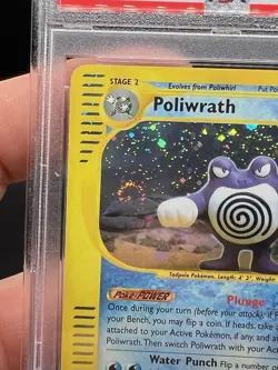 2002 POKEMON EXPEDITION #24 POLIWRATH-HOLO PSA 8 SWIRL - Image 2