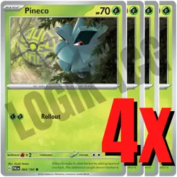 4x Pineco 004/193 x4 - Paldea Evolved - Pokemon TCG - Common - Playset - Image 1