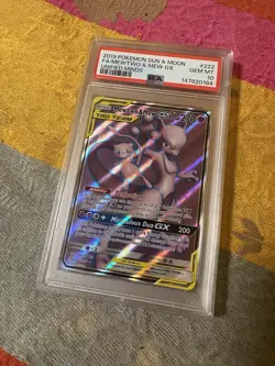 Pokemon Mewtwo & Mew GX Unified Minds Full Art #222 PSA 10 Gem Mint - Image 1