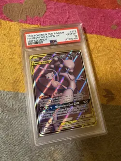 Pokemon Mewtwo & Mew GX Unified Minds Full Art #222 PSA 10 Gem Mint - Image 2