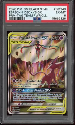 2020 Pokemon PSA 6 Espeon & Deoxys GX Tag Team #SM240 - Image 1