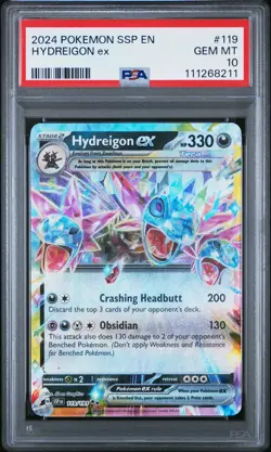 2024 POKEMON SSP EN-SURGING SPARKS #119 HYDREIGON EX PSA 10 - Image 1