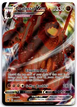 Coalossal VMAX 099/185 Holo VMAX Rare Vivid Voltage Pokemon Near Mint - Image 1