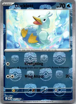 Ducklett Master Ball Pattern 025/086 SV: White Flare Pokemon TCG Common NM - Image 1