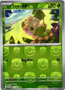 Sewaddle (Master Ball Pattern) 001/086 Common White Flare Pokemon Near Mint - Image 1