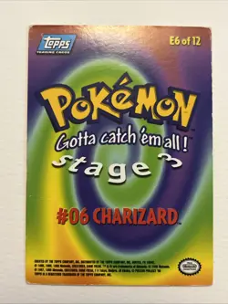 Charizard E6 of 12 Movie Edition #06 Topps 1999 Pokemon DMG - Image 2