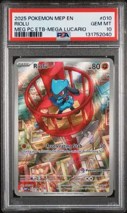 Mega Evolution Riolu 010 & Alkakazam 009 Pokemon Center PSA 10 Sequential Set - Image 2