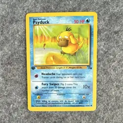 Wizards of the Coast Pokemon TCG Fossil Unlimited Psyduck 53/62 Common 50 HP EN - Image 1