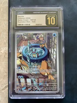 Squirtle 148/142 CGC Pristine 10 Stellar Crown Illustration Rare Pokemon Card - Image 1