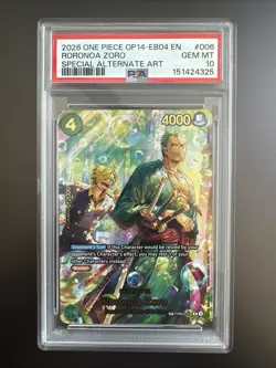 PSA 10 ONE PIECE OP14-EB04-THE AZURE SEA'S SEVEN RORONOA ZORO SPECIAL ALT ART - Image 1